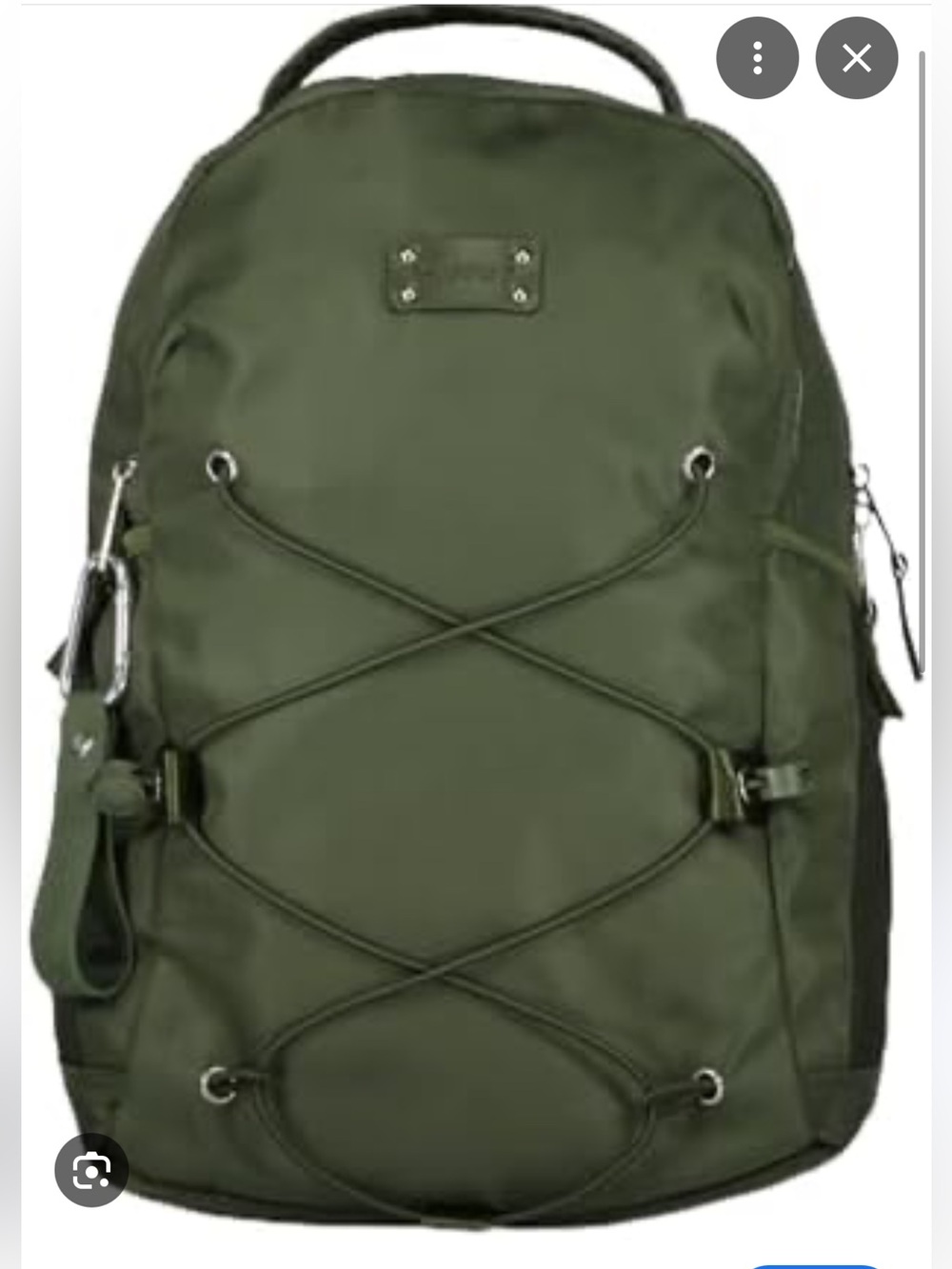 BearPaw Olive Green Backpack with Bungee Front